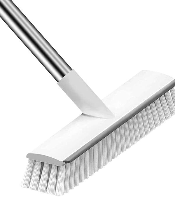 Multifunctional 2 in 1 Tiles Cleaning Brush with Wiper, Long Handle 120° Rotate