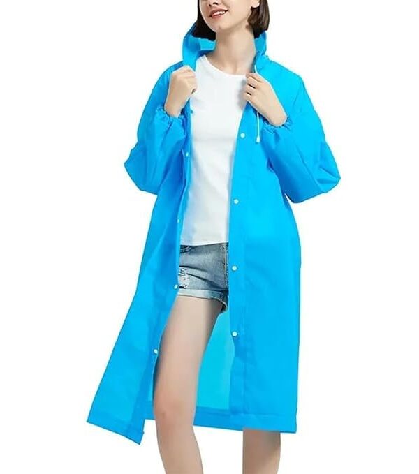 Waterproof Unisex Rain Coat Hooded Full Sleeves Outdoor Men, Women Rainproof