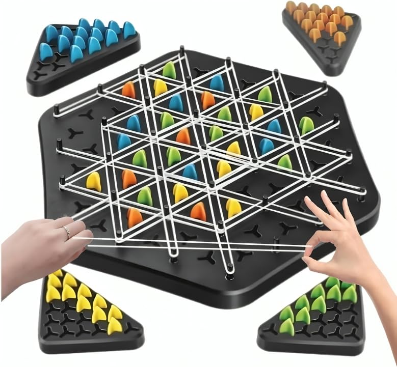 Large Size Chain Triangle Chess Game, Triggle Game, Board Game for Family Game Night - Family Board Games for Kids and Adults