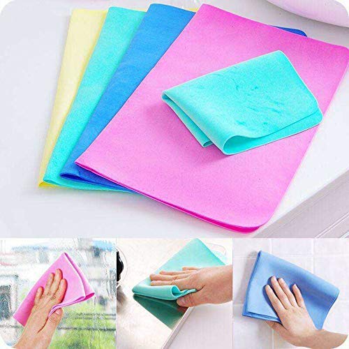 Magic Towel Reusable Absorbent Water for Kitchen Cleaning Car Cleaning , Unique Living Magic Towel, Super Absorbent, Chamois Leather Wipes Set of 2