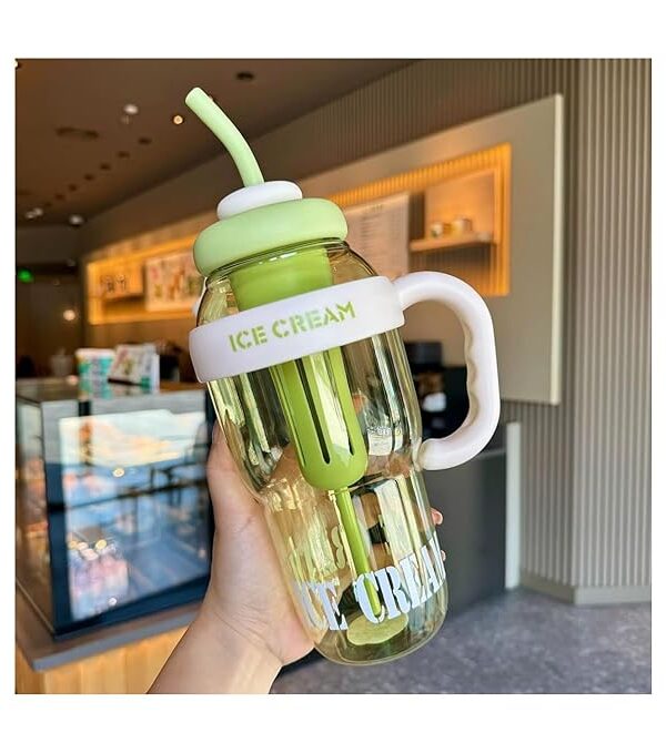Insulated Plastic Water Bottle with Straw, BPA-Free, Leak-Proof 1.3 Litre Design, Built-in Filter & Handle, Aesthetic