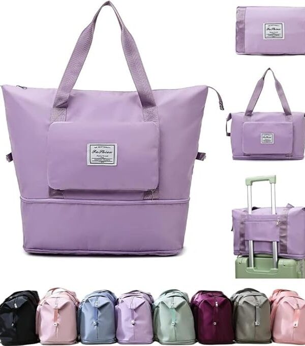 oldable Nylon Duffle Bag For Travelling|Waterproof And Large Travel Bag For Women's Luggage |Expandable & Multipurpose Large Capacity Weekender Carry Bag For Women's Travel(Multi Colour )23 Cms