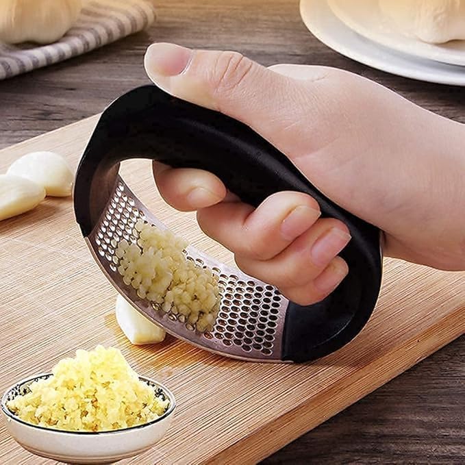 Stainless Steel Garlic Press & Crusher – Durable Chopper for Effortless Crushing & Mincing | Easy-to-Clean, Strong for Home Kitchen Use