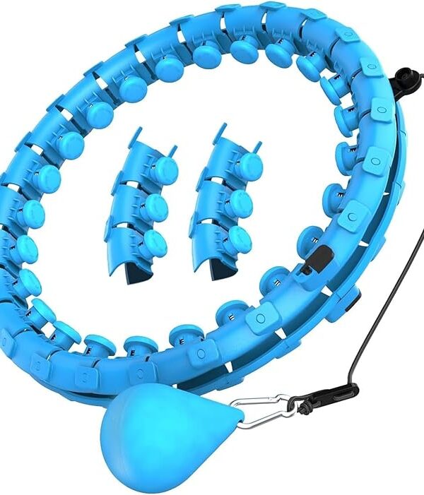 Weighted Hula Ring Hoop Weight Loss Circle Detachable with 24 Ring(52 Inch) 360 Degree Spinning Ball for Men & Women Adults Weight Loss, Smart Exercise Equipment - (Multicolour)