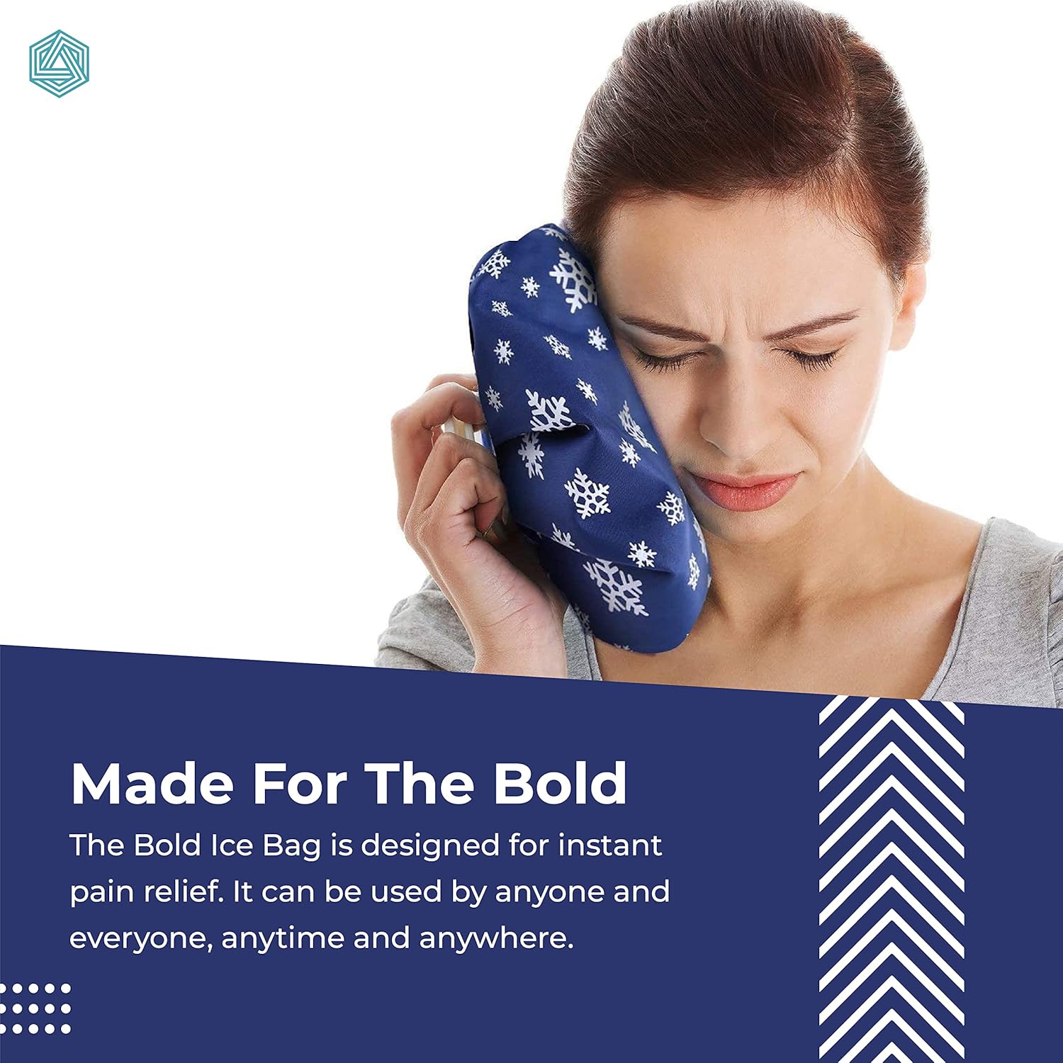 Water Bag /Ice bag for Pain Relief 9inch Cold Ice Pack Bag for Pain Relief - Cold Water Bag for Pain Relief, Injuries, and Cold Therapy Comes with Leakfree Closure - Blue Snowflakes, 9 Inch