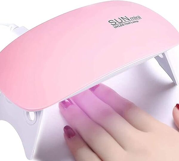 Mini Nail Lamp USB UV/LED Nail Dryer Gel Nail Polish Poly Nail Gel 60s/120s Art Tool Pink Color Sun Mini Nail Dryer 6W UV Gel Polish Curing LED Lamp Portable Manicure Tool (Multicolour)