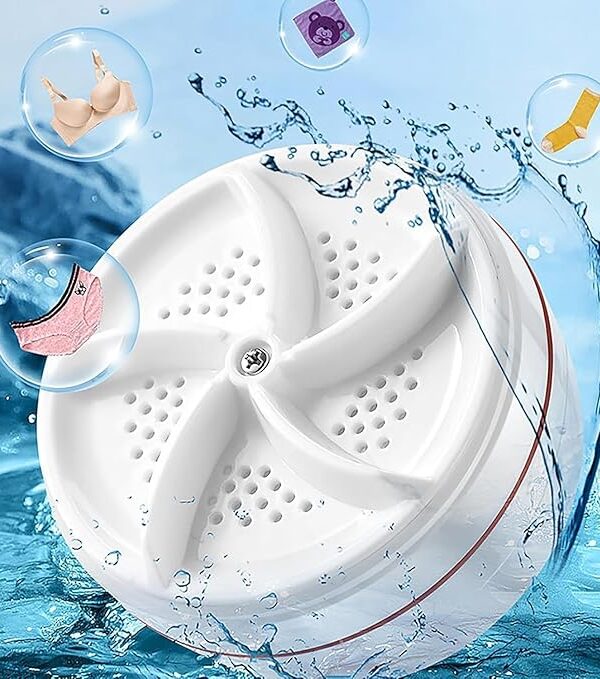 Mini Washing Machine Turbine Washing Machine Washing Machine Door Hinge Ultrasonic Lightweight Turbo Washer with USB Cable - for Home Camping Dorms Business College Rooms.