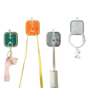 Adhesive Hooks Coat Rack Wall Mounted 10 Hook Self Adhesive PVC Wall Hangers, Tiles
