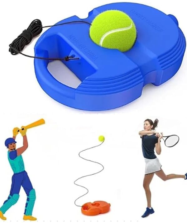 Tennis Trainer (Pack of 1) Rebound with String Tennis Set Self Practice Ball with String Cricket Trainer Rebound Ball with Rope Fill Sand or Wate