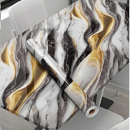 BLACK GOLDEN  MARBLE FOIL Sticker