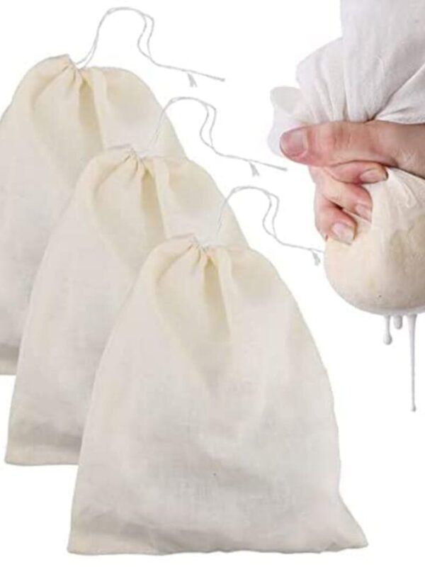 Eco-Friendly Muslin Strainer Bags – 10x12 Inch, 3 Pack