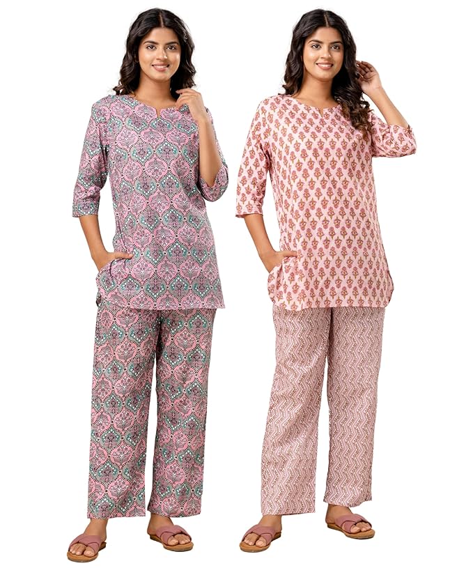 Jaipuri Printed Dreamwear Combo for Women (2 Pcs)